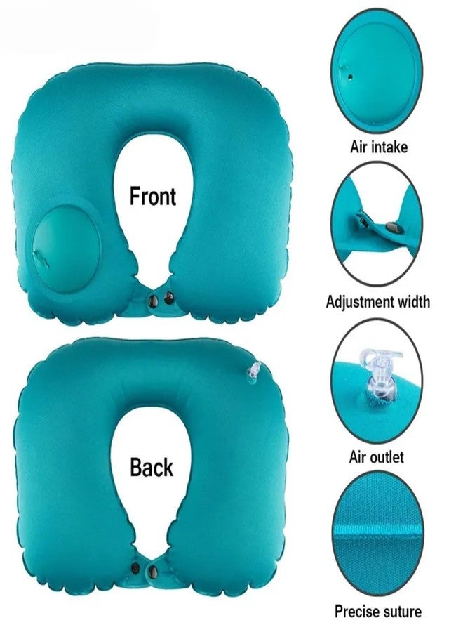 Vajin Portable Push Type Automatic Inflatable U-Shaped Pillow | Travel Press Button Neck Pillow for Outdoor Travelling (Multi-Color, Pack of 1) - Image 5